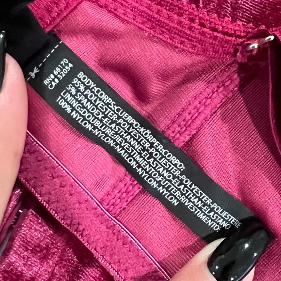 Deep Fuchsia Hook & Eye Velvet Bralette - Picture 8 of 14